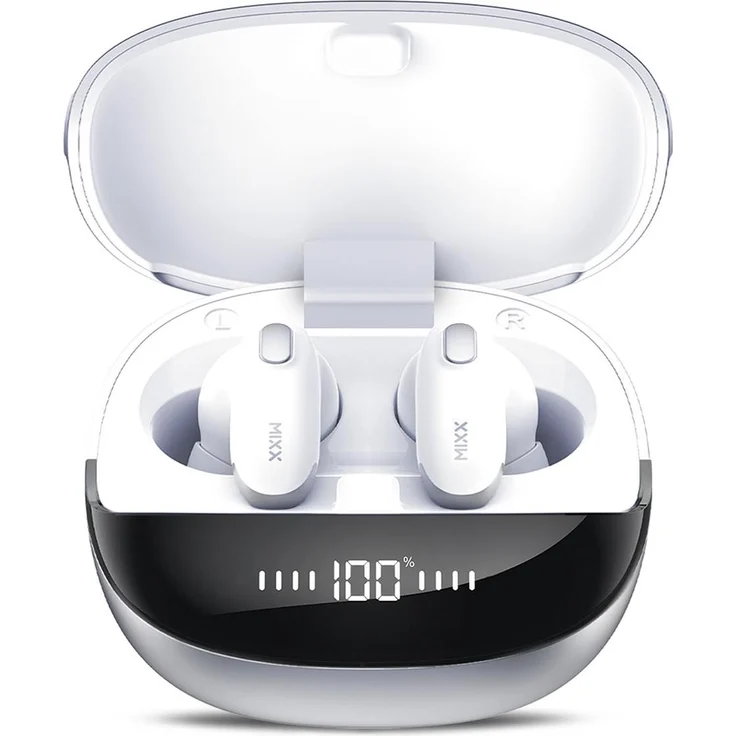 MIXX Mini Charge 2, True Wireless In-Ear Kopfhörer mit kabellosem Laden, Weiß