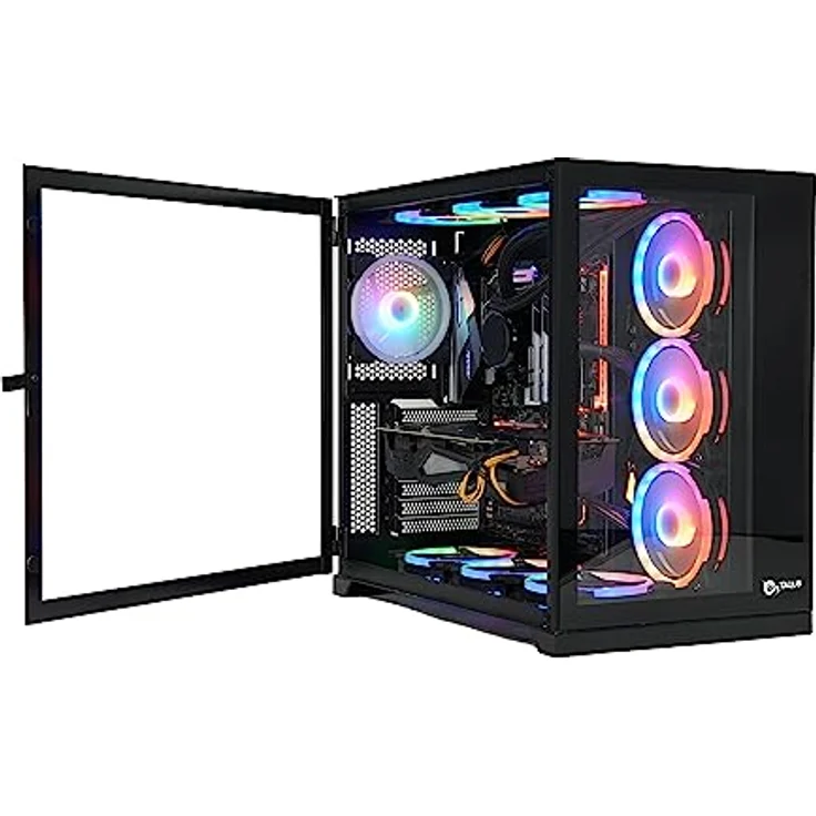 Big Buy Cooking Caja Semitorre ATX Talius Zeus, MicroATX Gaming Gehäuse mit gehärtetem Glas und verbessertem Kabelmanagement, schwarz – Bild 1