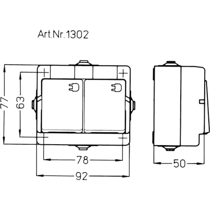 Kopp 130248006 Schutzkontakt-Steckdose 2-fach, Aufputz-Feuchtraum Standard – Bild 2