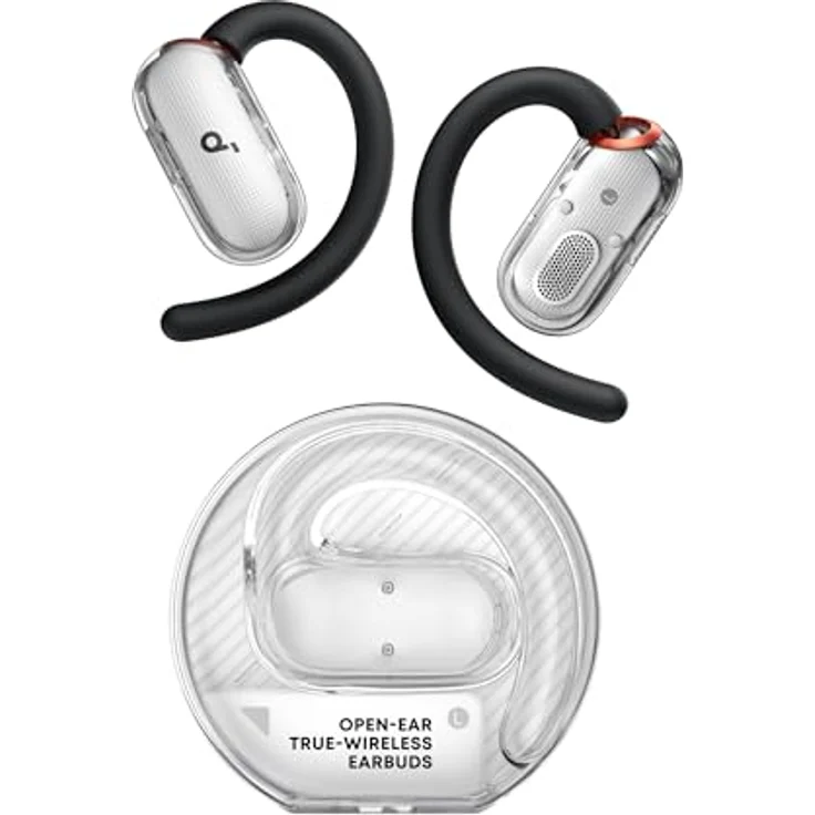 soundcore V40i, Open-Ear Kopfhörer mit verstellbaren Ohrbügeln, Kabellose Earbuds, 2X tiefer Bass, IP55, 21h Spielzeit, KI-optimierte Anrufe, Bluetooth 5.4, transparentes Case – Bild 1