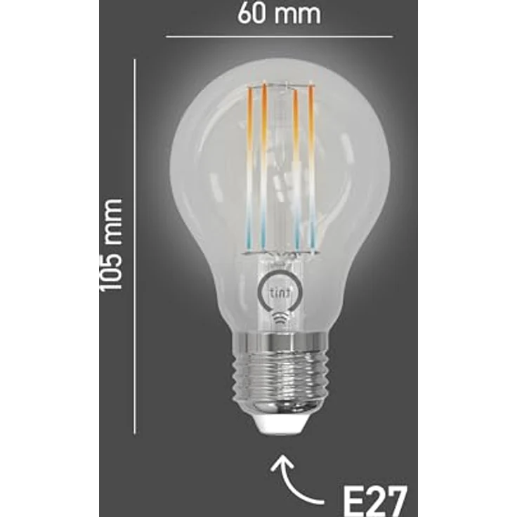 tint smarte Retro LED Lampe E27, Leuchtmittel Birnenform, warmweiß 1800-6500 K, dimmbar, 7W ersetzt 40W Glühbirne, Nostalgie Vintage Optik, Zigbee, Bluetooth, funktioniert mit Alexa… – Bild 2