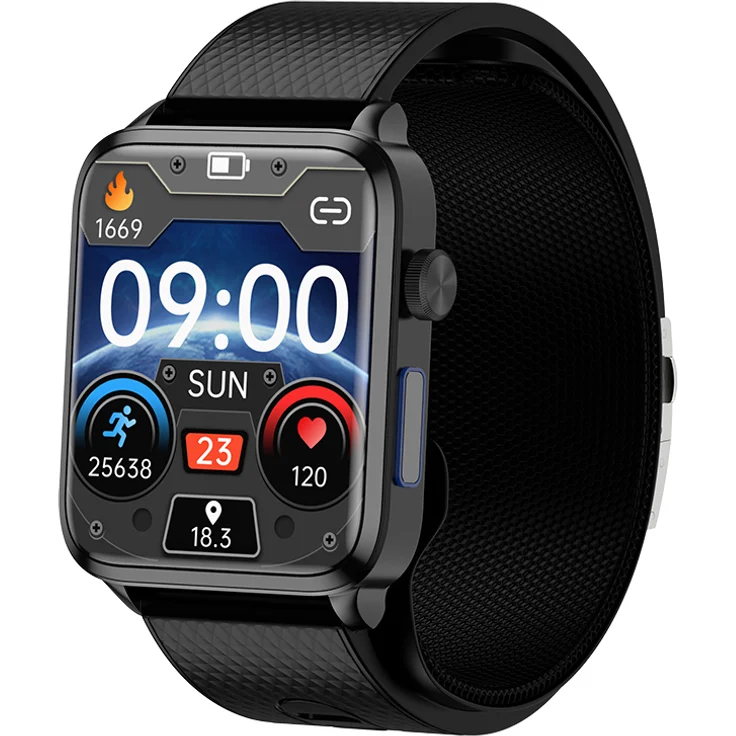 INF Smartwatch mit Blutsauerstoff- und Blutdruckmessgerät, Schlafmonitor, 15 Tage Akkulaufzeit, Schwarz