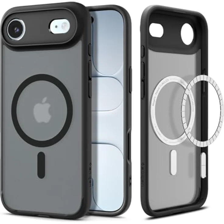 Spigen Ultra Hybrid MagFit Case für iPhone Air, transparente Handyhülle mit MILITÄR-GRADE Schutz und Air Cushion Technologie, kompatibel mit MagSafe - Frost Black – Bild 1