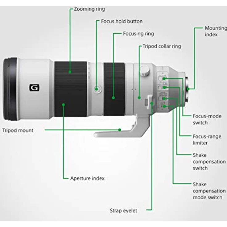 Sony SEL-200600G G Super-Telezoom Objektiv (200-600 mm, F5.6-6.3, Vollformat, geeignet für A9, A7, A6000, A5100, A5000 und Nex Serien, E-Mount) weiß – Bild 6
