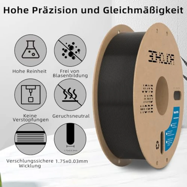3DHoJor PETG Filament Set 1.75mm, 6kg, 6 Farben, hohe Zähigkeit und Druckqualität – Bild 3
