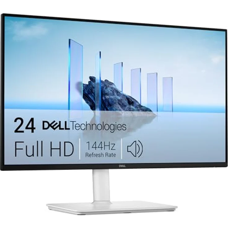 Dell S2425HSM 24 Plus Monitor, Full HD (1920x1080), 144Hz, IPS, 1ms MPRT, 99% sRGB, Höhenverstellbar, Eingebaute Lautsprecher, Weiß – Bild 1