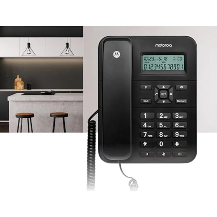 Motorola CT202, Festnetztelefon, schwarz (E08000CT2N1GES38) – Bild 3