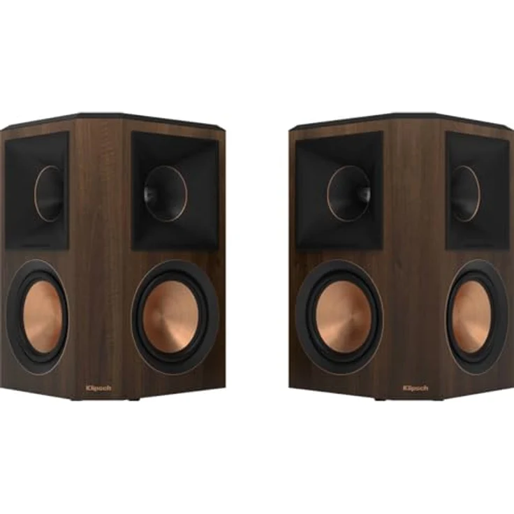 Klipsch Reference Premiere RP-502S II, Surround Sound Lautsprecher Paar mit Wandmontage, 5.25" Cerametallic Woofers und Tractrix Horn in Walnuss – Bild 1