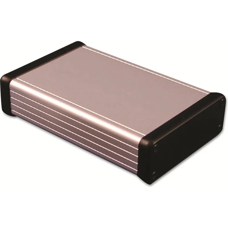 Hammond Profil-Gehäuse 1455J1202, Extruded Aluminium, klar Aluminium, IP54, 120x78x27 mm, EMV-Dämpfung, für Platinen bis 1,5 mm Stärke