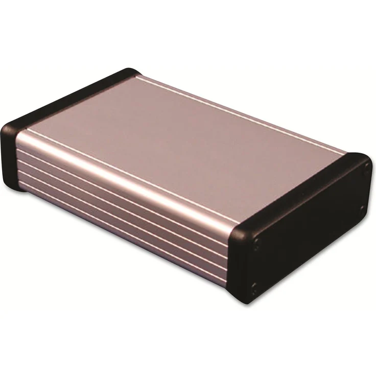 Hammond Profil-Gehäuse 1455J1202, Extruded Aluminium, klar Aluminium, IP54, 120x78x27 mm, EMV-Dämpfung, für Platinen bis 1,5 mm Stärke