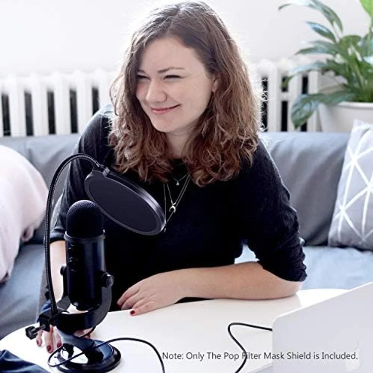 Neewer 40036394 NW(B-3) Popschutzmaske, 6 Zoll, rund, mit Halterung und Schwanenhals, schwarz – Bild 6