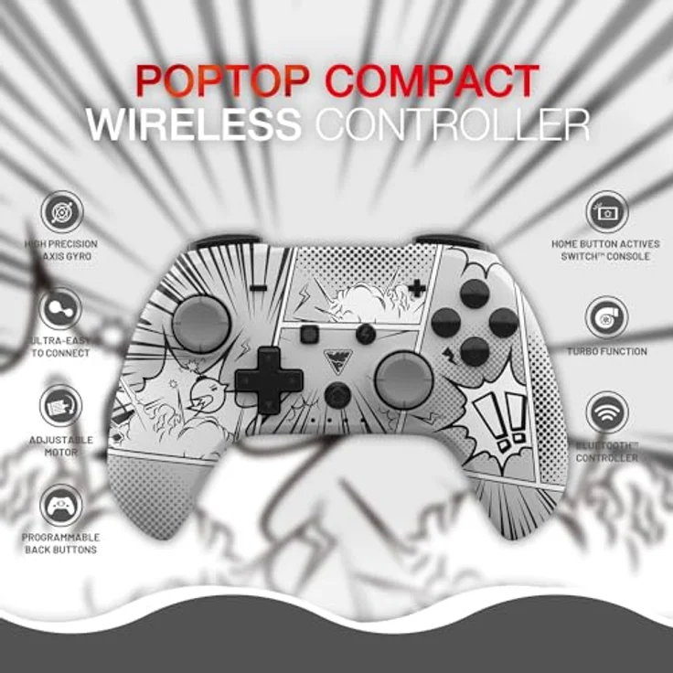 DragonShock Controller Poptop Wireless Manga Switch, kabelloses Gamepad für Nintendo Switch, Mehrfarbig mit Bluetooth-Verbindung und langlebigem Akku – Bild 9