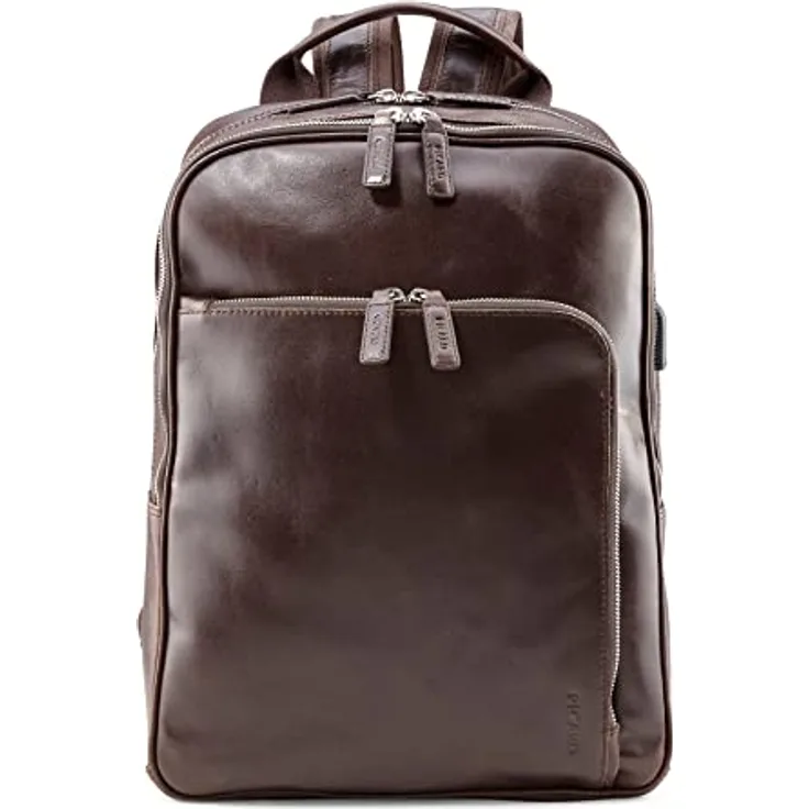 Picard Buddy Rucksack aus 100% Leder, mit Laptopfach für 39 cm, braun