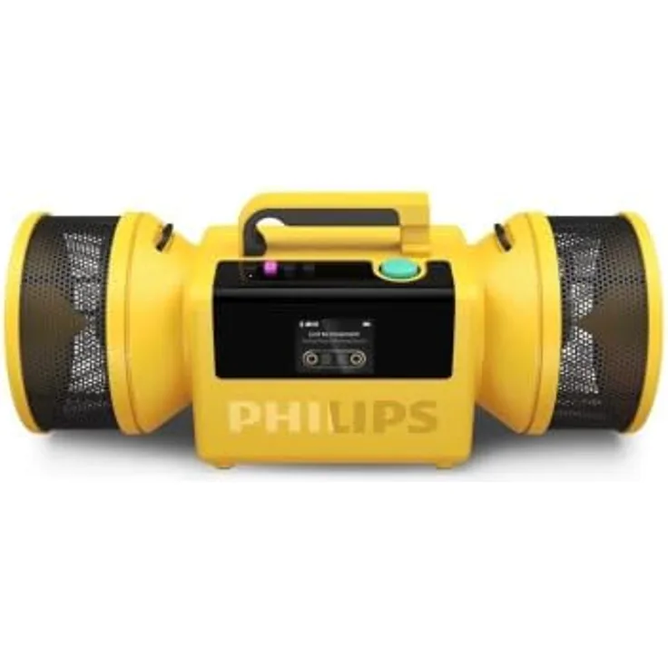Philips The Tube Wireless Speaker TAMS80Y, 280W max, Bluetooth 6.0, IP67 Wasserdicht, 24h Akku, Stereo Sound, Auracast, USB-C, LED Lichter, Gelb