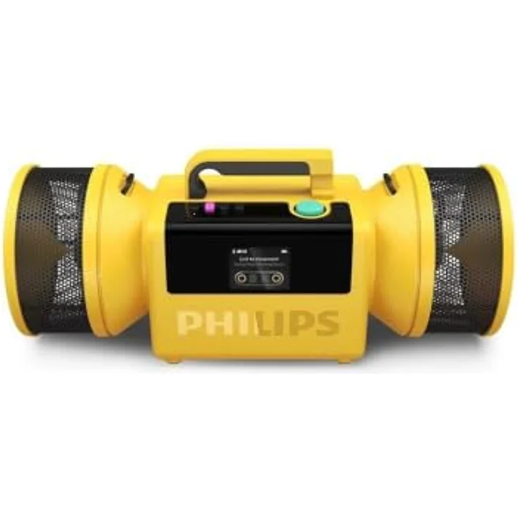 Philips The Tube Wireless Speaker TAMS80Y, 280W max, Bluetooth 6.0, IP67 Wasserdicht, 24h Akku, Stereo Sound, Auracast, USB-C, LED Lichter, Gelb