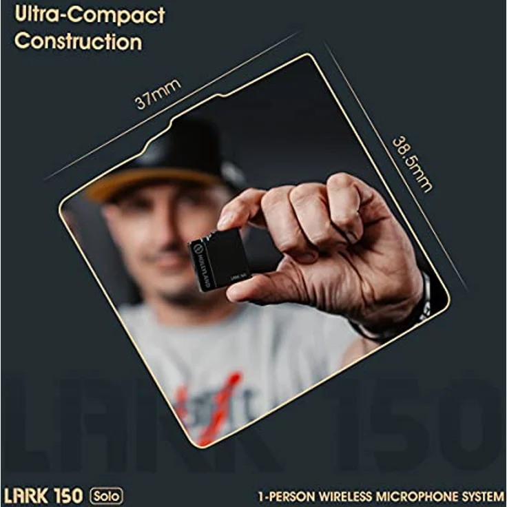 Hollyland Lark 150 Solo Mikrofon 1:1, Transmitter und Receiver mit 100m Übertragungsdistanz, intelligente DSP-Rauschunterdrückung, Ladekoffer und Echtzeit-Klangüberwachung – Bild 5