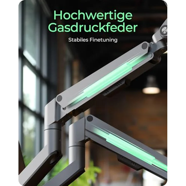 ICY BOX Monitorständer für 2 Monitore (17" bis 32"), Höhenverstellbar, VESA-kompatibel, einfaches Kabelmanagement, Aluminium/Stahl, IB-MS524-T – Bild 5