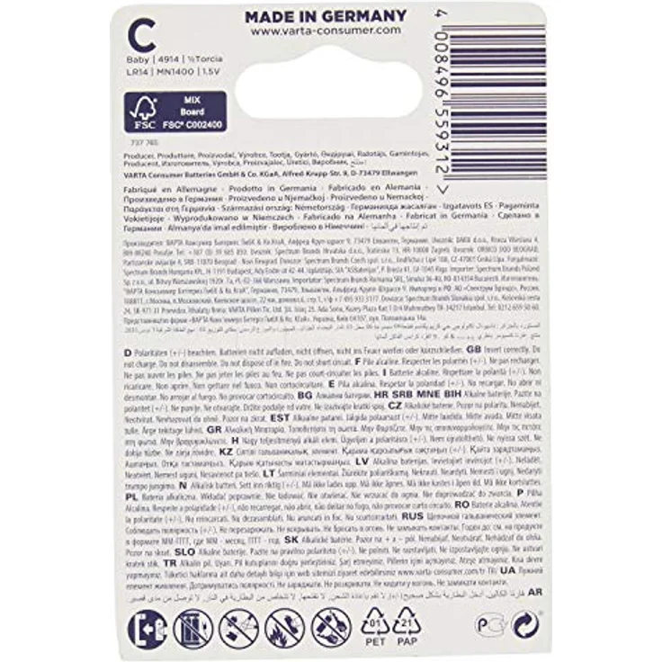 VARTA Longlife Power Batterie C Baby Alkaline Batterien LR14, 2er Pack – Bild 3