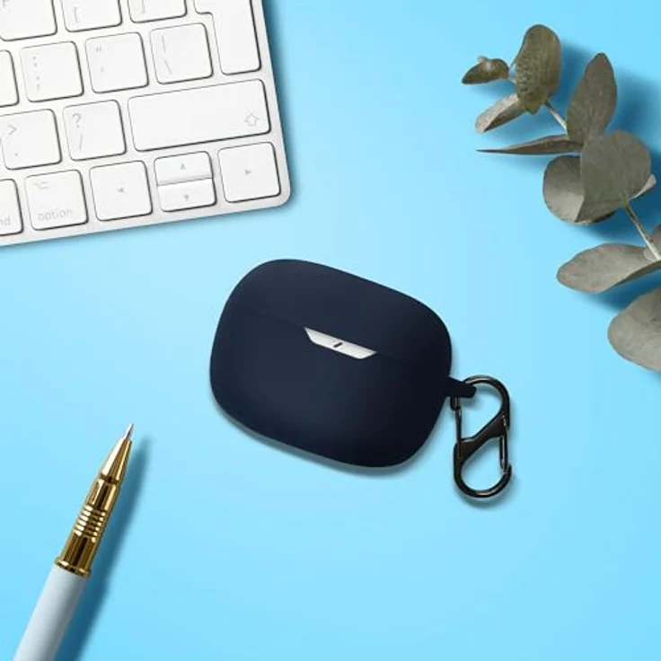 kwmobile Hülle für JBL Wave Beam, TPU Silikon Cover in Dunkelblau mit Anhänger und Ladeöffnung, reißfest und rutschfest – Bild 3