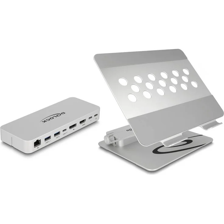 Delock 18442 Notebook-Ständer, neigbar mit Dockingstation und USB-C Power Delivery bis 85 Watt – Bild 1