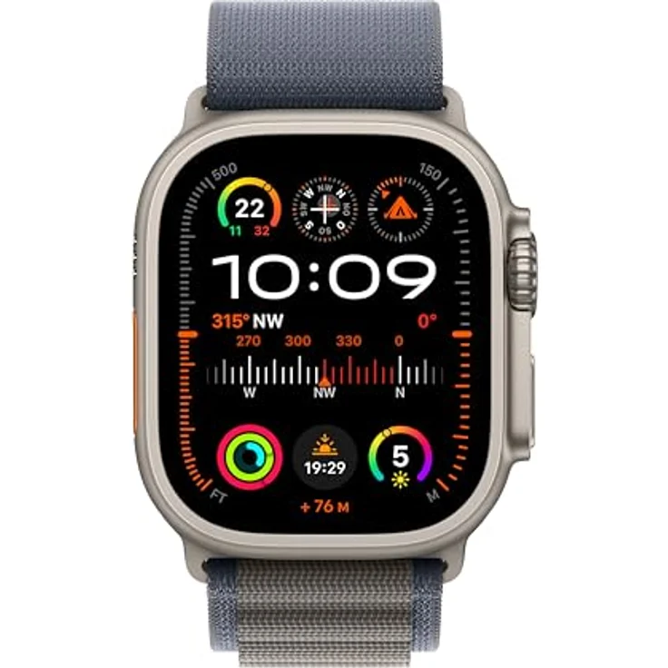 Apple Watch Ultra 2 GPS + Cellular, 49 mm Titangehäuse, Alpine Loop Blau – Large – Bild 2
