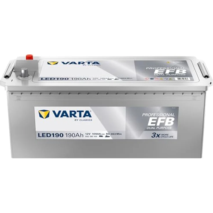 Varta LED190 Professional EFB 12V 190Ah 1050A Versorgungsbatterie, ideal für Wohnmobile und Boote, mit 1050A Kaltstartstrom – Bild 2