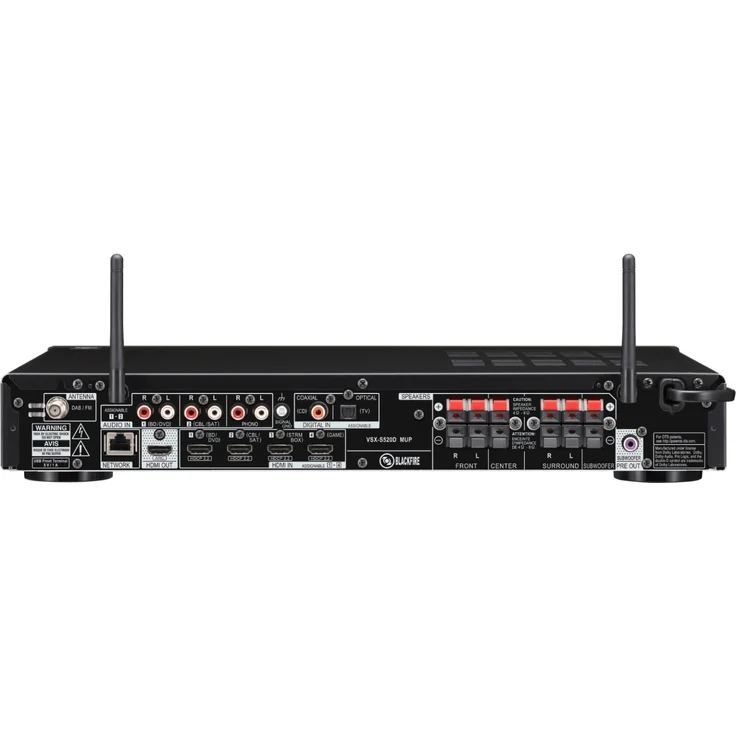 Pioneer 5.1 Kanal AV Receiver, VSX-S520D-S, Hifi Verstärker 80 Watt-Kanal, DAB+, WLAN, Bluetooth, Multiroom, Dolby TrueHD-DTS-HD, Musik Apps (Spotify, Deezer u.a.), Internetradio, Silber – Bild 3