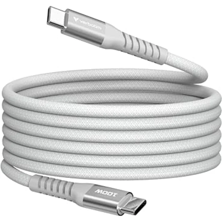 Verbatim Sync & Charge Cable USB-C to USB-C 100W Magnetic 120 cm - Grey, USB Kabel – Bild 1