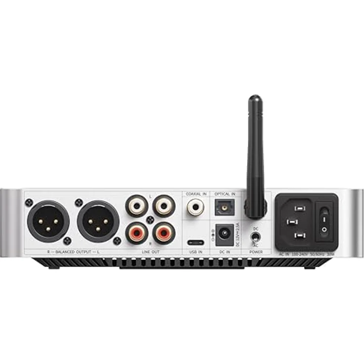 FiiO K13 R2R, USB-DAC und Kopfhörerverstärker mit klangregelndem Equalizer, Bluetooth 5.4, 2400 mW Ausgangsleistung, Silber – Bild 4