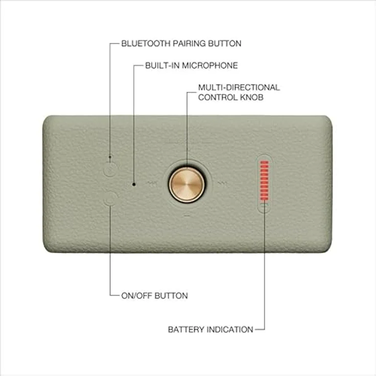 MARSHALL Emberton III Bluetooth Lautsprecher, Sage, 32 Stunden Akkulaufzeit, wasserfest, True Stereophonic, integriertes Mikrofon – Bild 6