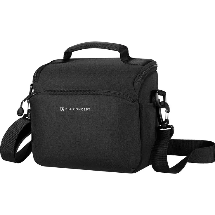 K&F Concept Urban Wander 05, Kamera Schultertasche mit 5 l Volumen, schwarz, für eine Kamera und zwei Objektive, vielseitig tragbar