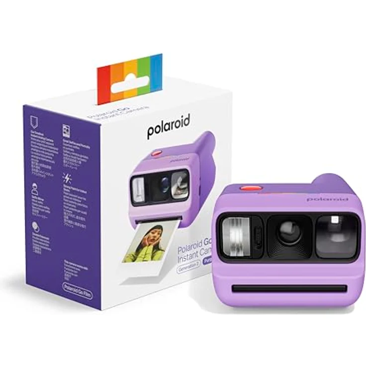 Polaroid Go Generation 3, Mini Sofortbildkamera in Lila mit Selfie-Spiegel und Blitz, nur kompatibel mit Go Film – Bild 1