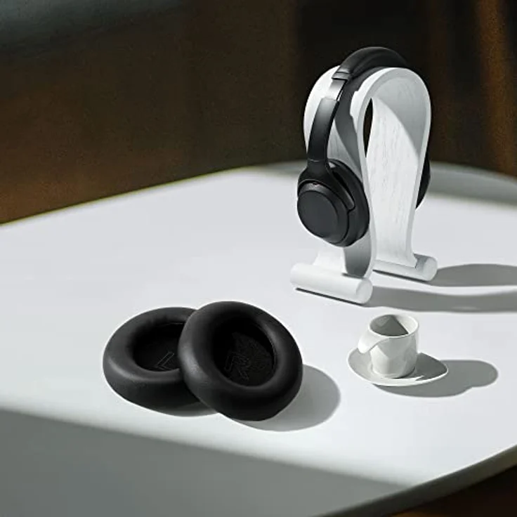 kwmobile 2X Ohrpolster kompatibel mit Anker Soundcore Life Q35 / Q30 - Kopfhörer Polster aus Kunstleder für Over Ear Headphones, Schwarz – Bild 5