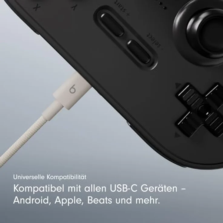 Beats USB-C auf USB-C Gewebtes Kabel, schnelles Laden bis 60 Watt, langlebiges und verwicklungsfreies Design, kompatibel mit Apple und Android USB-C Produkten (1,5 m) – Energie-Grau – Bild 3