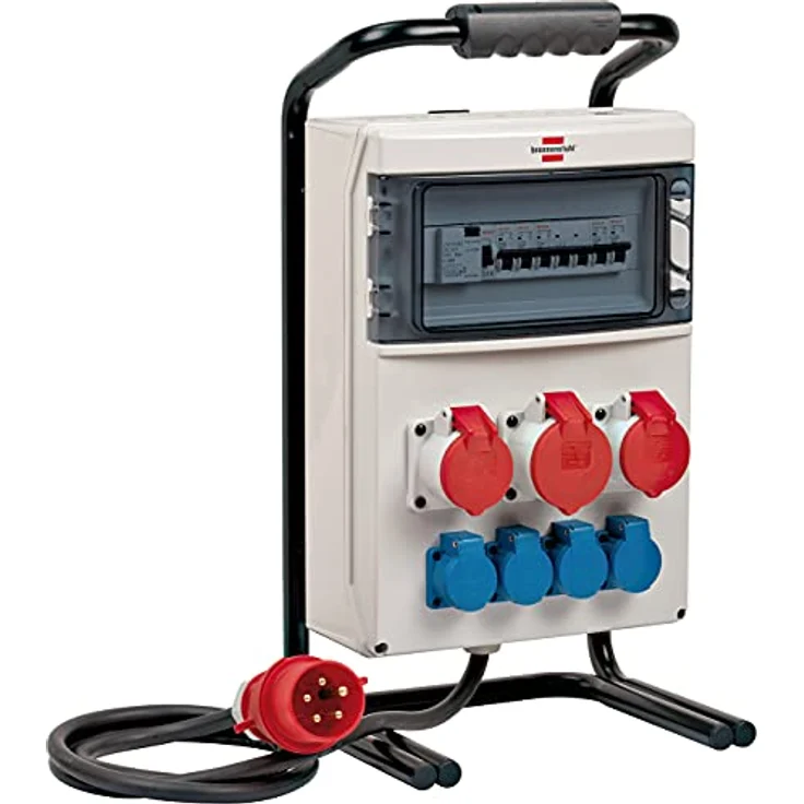 Brennenstuhl Tragbarer Stromverteiler/Baustromverteiler (1x32A + 2x16A CEE-Steckdosen, 2m Kabel, für Baustelleinsatz und ständigen Einsatz im Freien, mit FI-Personenschutz, Made in Germany) – Bild 1