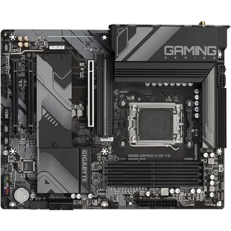 Gigabyte B650 Gaming X AX V2 Motherboard - Unterstützt AMD Ryzen 8000 CPUs, 8+2+2 Phasen Digital VRM, bis zu 8000MHz DDR5 (OC), 1xPCIe 5.0 + 2xPCIe 4.0 M.2, Wi-Fi 6E 802.11ax, 2.5GbE LAN, USB 3.2 Gen – Bild 4