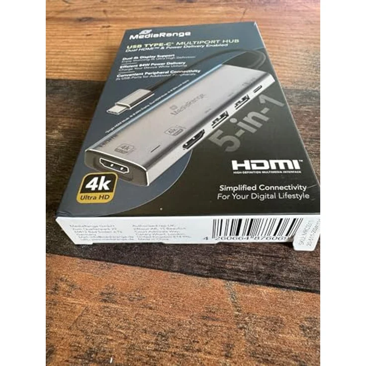 MediaRange MRCS511, USB Type-C Hub mit 480 Mbit/s, silber – Bild 3