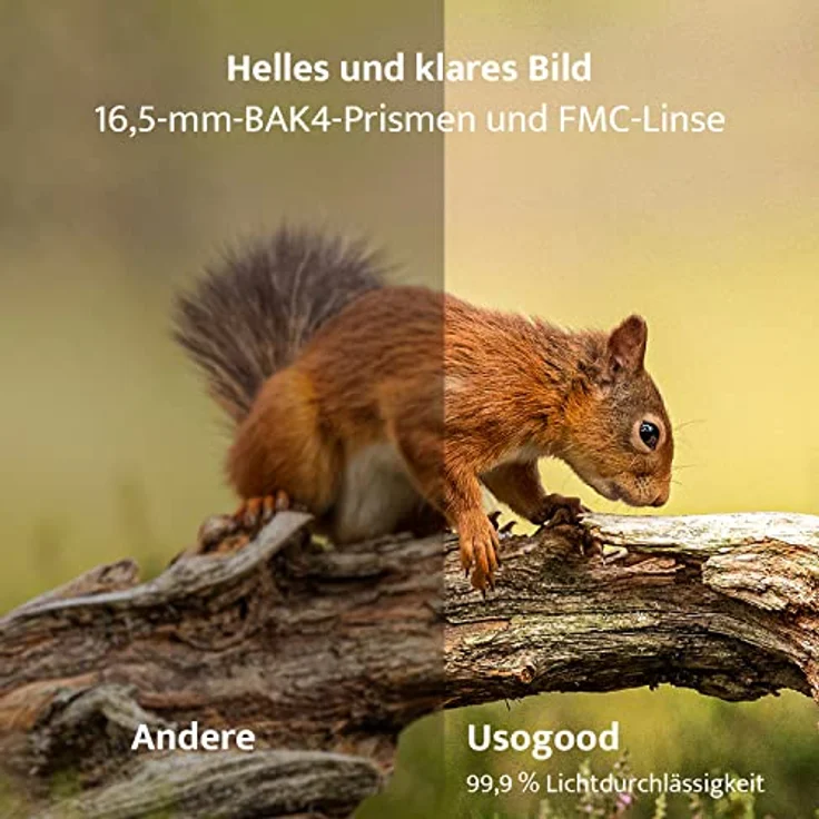 Usogood Fernglas 10x42 HD, BAK4 Prisma und FMC Objektiv, Smartphone-Adapter, 3 Jahre Garantie, ideal für Vogelbeobachtung und Jagd – Bild 3