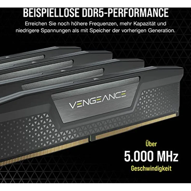 CORSAIR Vengeance DDR5 RAM 64GB (2x32GB) 6000MHz CL30 Intel XMP iCUE Kompatibel Computer Speicher - Schwarz (CMK64GX5M2B6000C30) – Bild 3