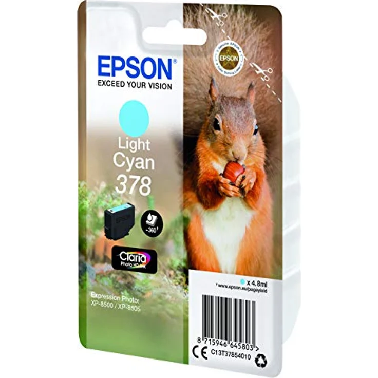 Epson Original 378 Tinte Eichhörnchen, XP-8500 XP-8600 XP-8605 (hell cyan) – Bild 3