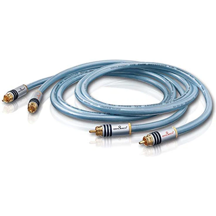 OEHLBACH XXL Series 2 - High-End Stereo Audio Cinchkabel (Made in Germany, mehrfach Schirmung, HPOCC Kupfer, RCA Stecker) - 2 x 50cm blau – Bild 2