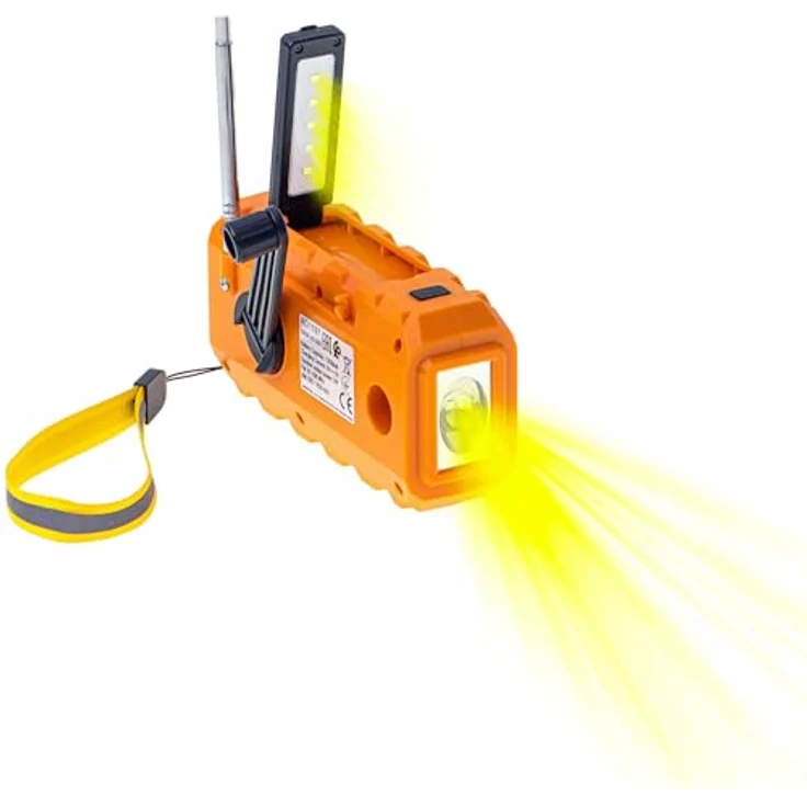 Adler Crank powered Radio, FM/AM Empfang, kompakt, schwarz/orange, mit Alarmfunktion und USB-C Lade-Eingang – Bild 9