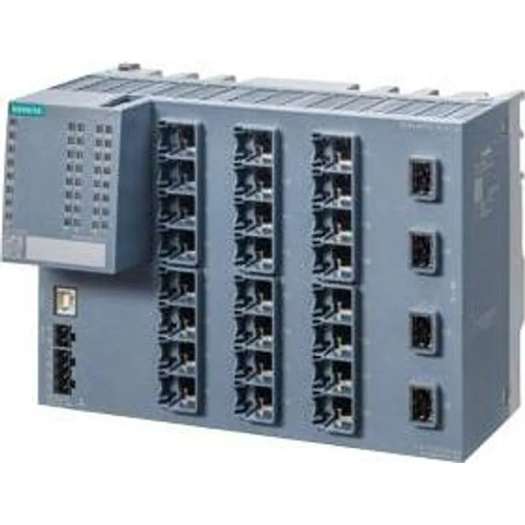 Siemens SCALANCE XCM328, Managed Layer 2 IE Switch mit 24x 10/100/1000 Mbit/s RJ45 und 4x 1/10 Gbit/s SFP+ Port, Conformal Coating