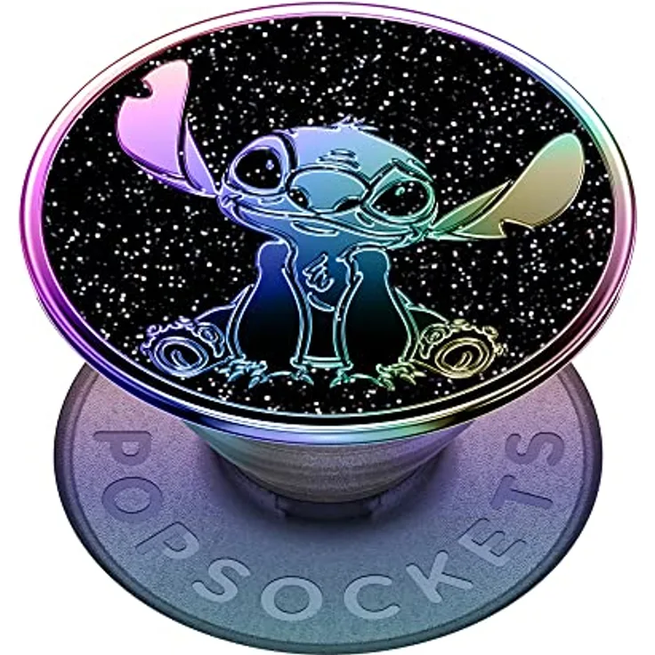 PopSockets PopGrip, Handygriff mit ausziehbarem Ständer, Disney Öl-Slick-Stitch, kompatibel mit iPhone und Samsung