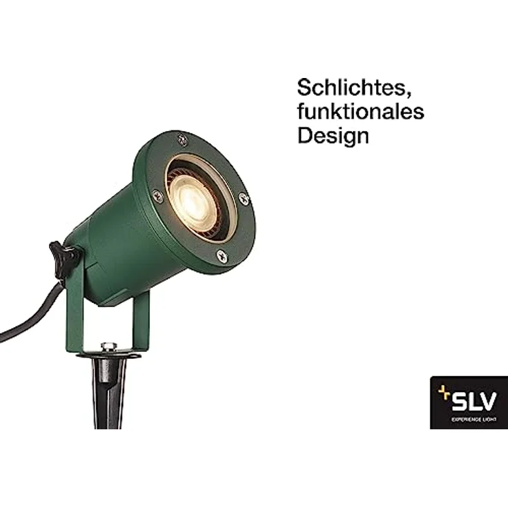 SLV NAUTILUS XL | Außenlampe für die Beleuchtung von Garten, Terrasse, Pflanzen, Wegen, Teich, Aussen-Leuchte, Außen-Strahler | IP65, GU10, 1,5 m Kabel, grün – Bild 2