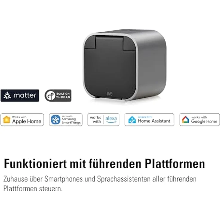 Eve Energy Outdoor, Smart Plug für Außenbereich, Steuerung per App und Sprache, Matter und Thread Unterstützung, datenschutzfreundlich – Bild 3
