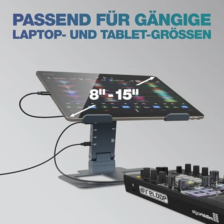 Reloop Stand Hub Pro, Laptop-Ständer und 10-in-1-Multimedia-Hub mit Power Delivery, Aluminium-Design – Bild 3