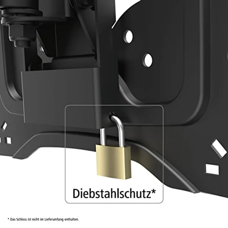 Hama TV-Wandhalterung, schwenkbar, neigbar, Diebstahlschutz, 122 cm (48"), 25 kg, Schwarz – Bild 4