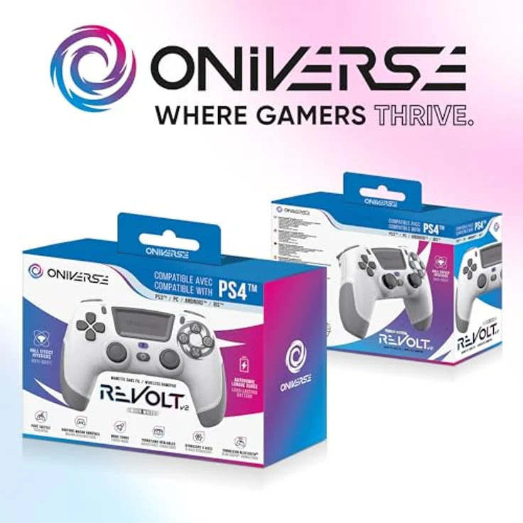 Oniverse Revolt V2, Gaming Controller für iOS, PC, PS4 und Android, kabellos, weiss – Bild 7