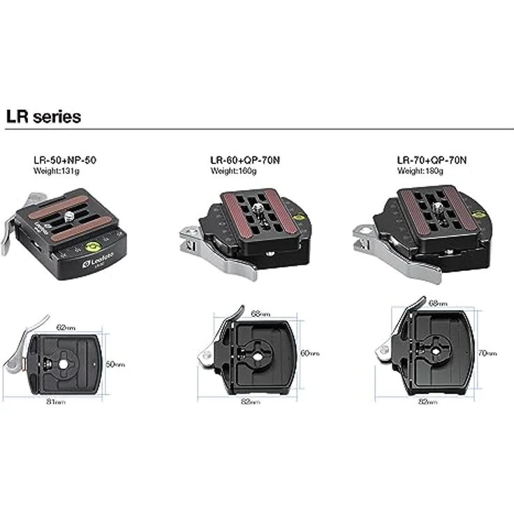 LEOFOTO Schnellkupplung LR-60+QP-70N, Kamera-Zubehör mit 82 mm Klemmenlänge und Anti-Rutsch-Platte – Bild 4